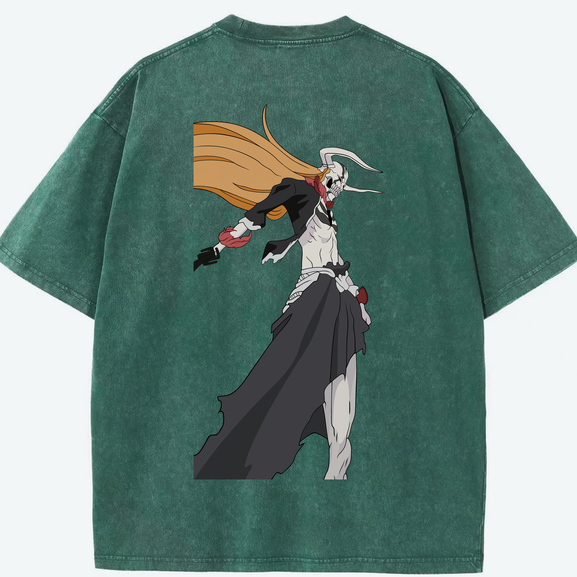 （画像用） ブリーチ 黒崎一護（くろさき いちご）BLEACH Kurosaki Ichigo 綿100% ヴィンテージ風 半袖Tシャツ（背面プリント）
